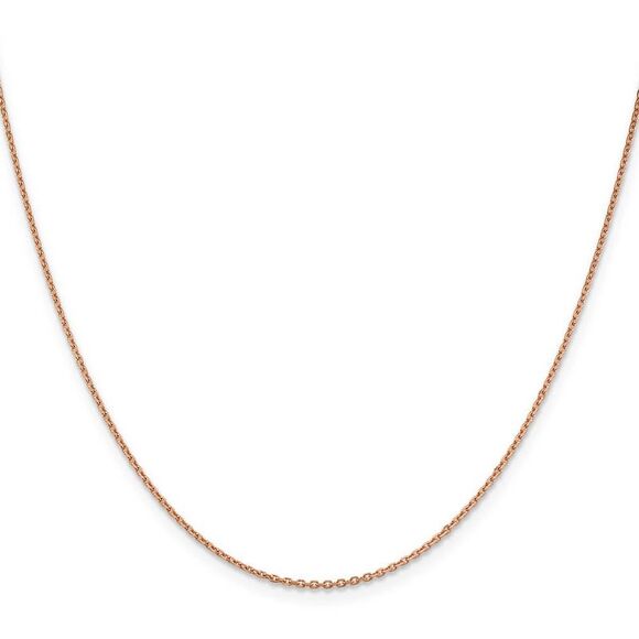 1.4mm, 14k Rose Gold, Diamond Cut Solid Cable Chain Necklace, 16 Inch - Picture 3 of 8